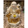 Image 1 : Lucky Budda Of Wealth Gold Detailed Porcelain Statue