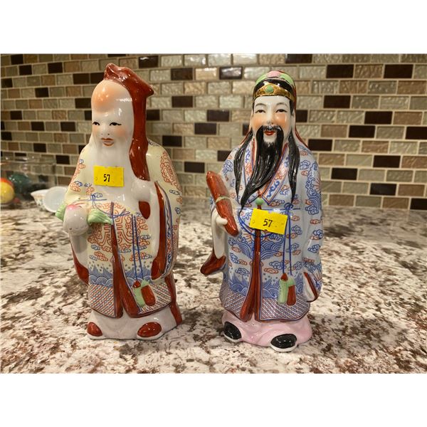 General Kwan And Fu Lu Shou Porcelain Statues