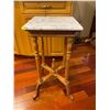 Image 1 : Vintage Marble Top Display Table 14L x 14W x 30T