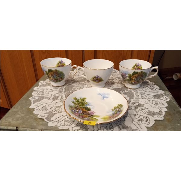 Assortment Of Royal Vale Bone China Tea Cups And Saucer