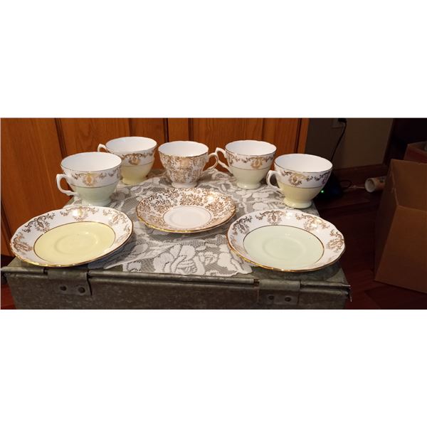 Assortment Of Royal Vale Bone China Tea Cups And Saucers