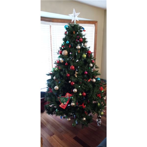 7Ft Synthetic Christmas Tree With Decorations