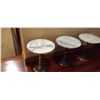 Image 1 : Three Metal Stands With Marble Tops 14W x 14D x 18T