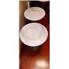 Image 1 : Two Metal Stands With Marble Tops 14W x 14D x 18T