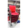 Image 1 : Set Of 6 Matching Stackable Red Chairs
