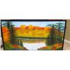 Image 1 : Framed River Valley In Fall Print 72 x 38