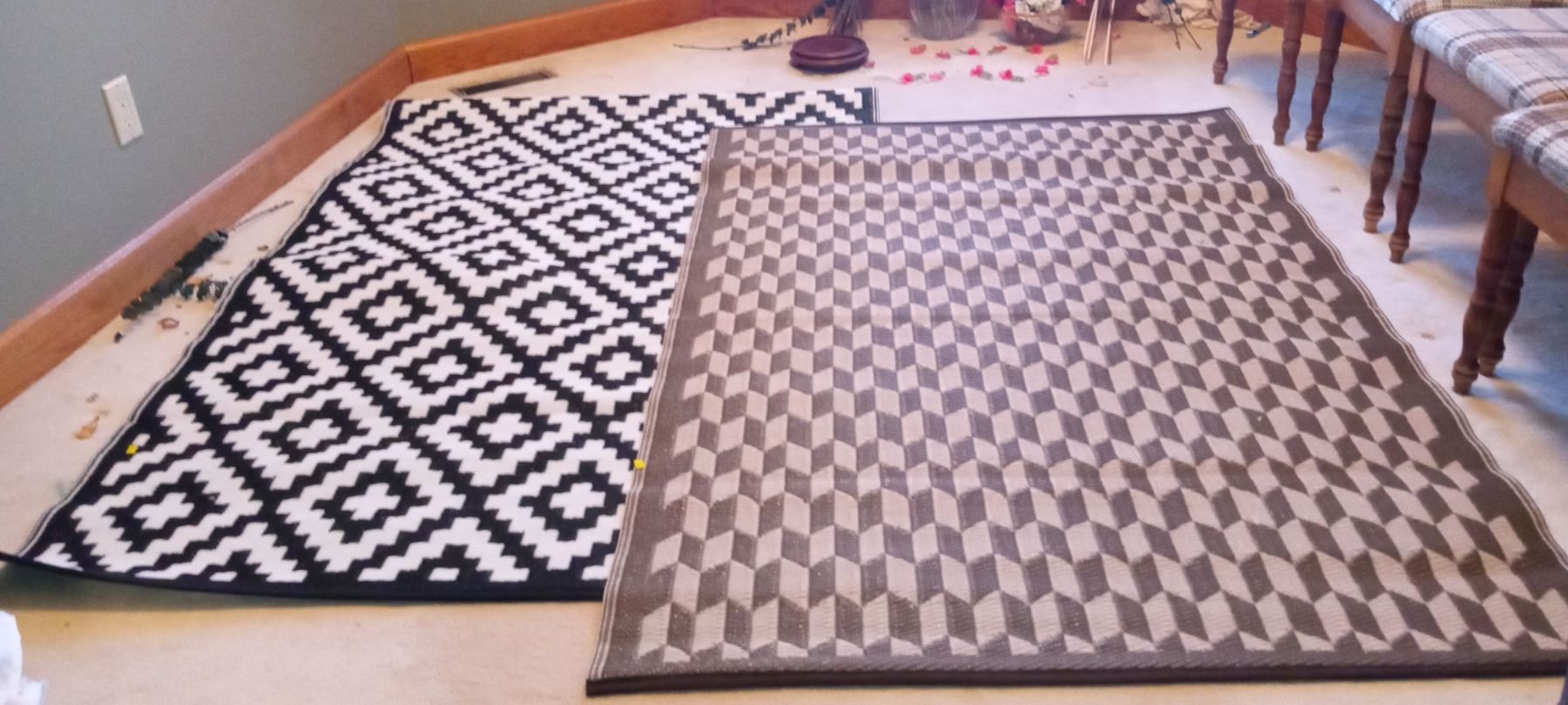 Polyester Plasticky Rug Woven Plastic Rugs 6Ft x 4Ft