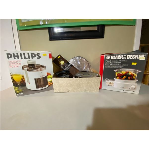 Brand New Juicer, Fondue Pot,And Handy Steamer