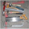 Image 1 : BOX OF ASSORTED HAMMERS AND SAWS