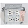 Image 1 : 4 PLUG ELECTRICAL RECEPTACLE IN BOX WITH COVER