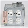 Image 1 : 4 PLUG ELECTRICAL RECEPTACLE IN BOX WITH COVER