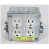 Image 1 : 4 PLUG ELECTRICAL RECEPTACLE IN BOX WITH COVER