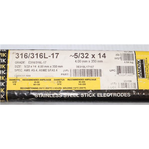 SANDVIK 5/32 X 14 10LB TUBE OF WELDING RODS
