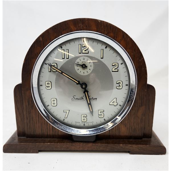 Antique Wooden Smith Harm Clock Made in Great Britain 7.5' x 6"