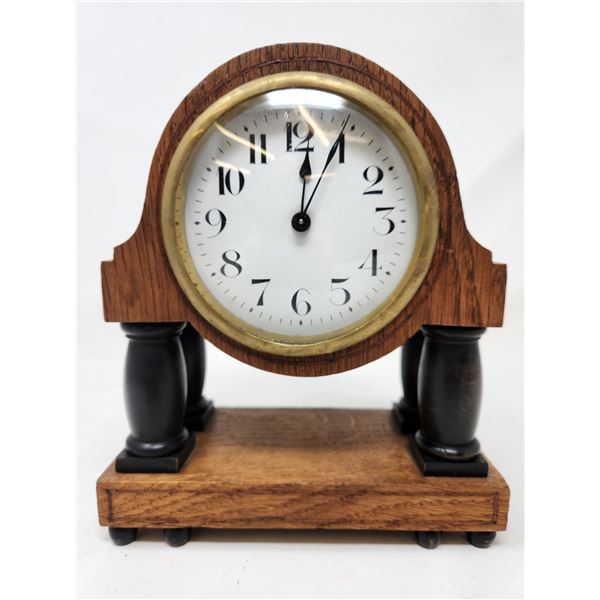 Antique Wooden Clock 6.5" x 7.5"