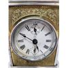 Image 2 : Antique Ornate Metal Case Junghans Clock With Key 5" x 6"