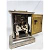 Image 5 : Antique Ornate Metal Case Junghans Clock With Key 5" x 6"