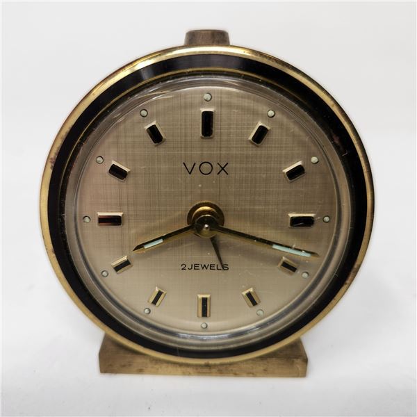 Antique Vox 2 Jewels Clock with Illuminous Hands 2" x 2"