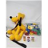 Image 1 : Pluto Stuffy, Marble Run Blocks, and Figurine Lot