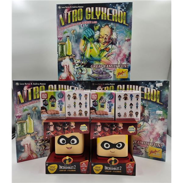 3 Nitro Glyxeral Games, 4 Ralph Breaks the Internet, & 2 The Incredibles Glow Buddies