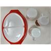 Image 2 : Vintage Pyrex Dish/Mugs and 2 Medalta Mugs