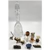 Image 1 : Vintage Pinwheel Crystal Decanter and Small Animal Figures
