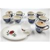 Image 1 : 2 Sets of Tea Cups, Wedgewood and Vintage Federal Milk Glass Plate and Tea Cup
