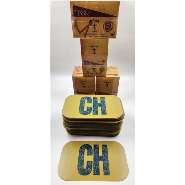 4 Boxes of Hemp Rolling Papers and Large Stack of Magnetic Rolling Mats