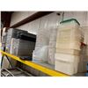 Image 2 : *NL* LOT OF ASSORTED WHITE/TRANSPARENT COMMERCIAL PLASTIC CONTAINERS SOME WITH LIDS & A STACK OF