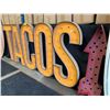 Image 2 : *NL *  DECORATIVE LIGHT UP 'TACOS' SIGN APPROX. 92" & A RED ARROW SIGN WITHOUT BULBS APPROX. 40"
