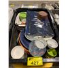 Image 2 : *NL* PLASTIC BIN FULL OF ASSORTED COMMERCIAL SERVING DISHES & BOWLS