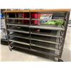 Image 2 : *NL* MOBILE 7 TIER RUSTIC WOOD / METAL 47"W X 16"D X 3'H BUSSERS STAND & A SMALL STAINLESS STEEL