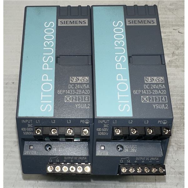 (2) Siemens #6EP1433-2BA20 SITOP PSU300S Power Supplies