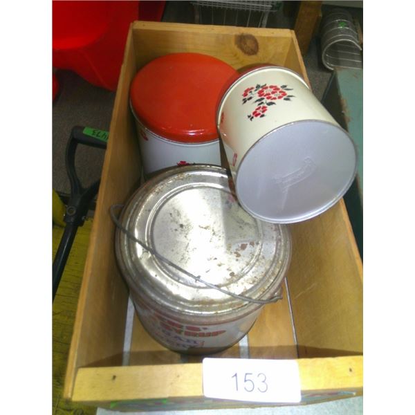 Vintage product tins