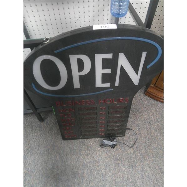 Open/Business hours sign