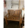 Image 2 : Wood Garden Bench 38 w x 24 l x 36 h & Wood Wind-chime (broken) 3 Step Ladder, 3 Extension Cords, Po