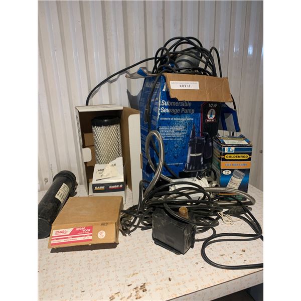 Submersible Sewer Pump, Fuel Tank Pump & Filter, 3000 PSI Pressure Gauge 4.5 inch, Seitch Kit for J.