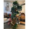 Image 1 : Lg Selection of Silk Flowers, Plants & 8' Tree w Butterfly, Dragonfly & Bird Ornaments