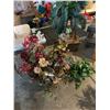 Image 6 : Lg Selection of Silk Flowers, Plants & 8' Tree w Butterfly, Dragonfly & Bird Ornaments