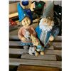 Image 2 : Two Gnome Garden Family Figurines &Sold Wood Bench
