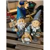 Image 3 : Two Gnome Garden Family Figurines &Sold Wood Bench