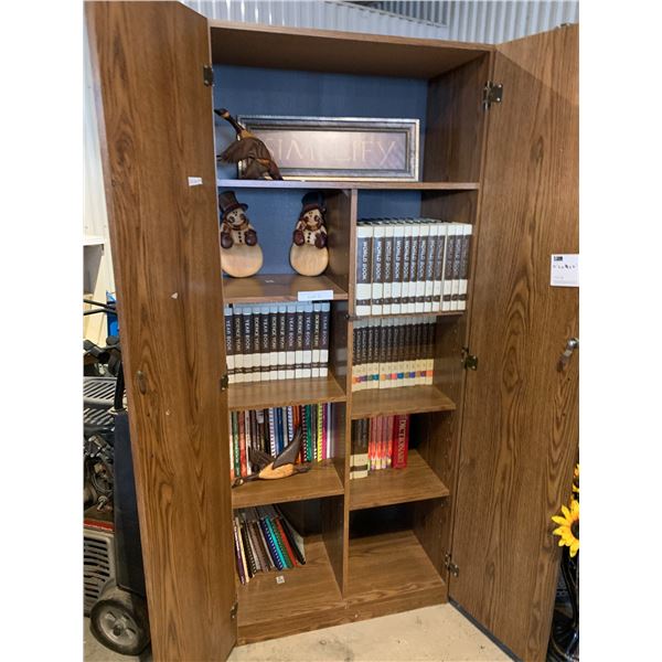 Brown Ikea Cabinet, Asst Cookbooks, Vintage World Book, Child Craft, Science & Year Books, Simplify 
