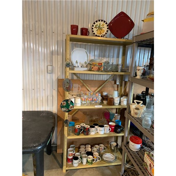 Tupperware, Corning-ware, Mugs, Vintage Glasses, Ice Bucket, Pie Plate, 4 Window Décor Plaques etc