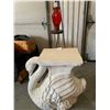 Image 5 : Ceramic Swan Pedestal (Corner Chipped) & Metal Garden Stand w Hummingbird Feeder
