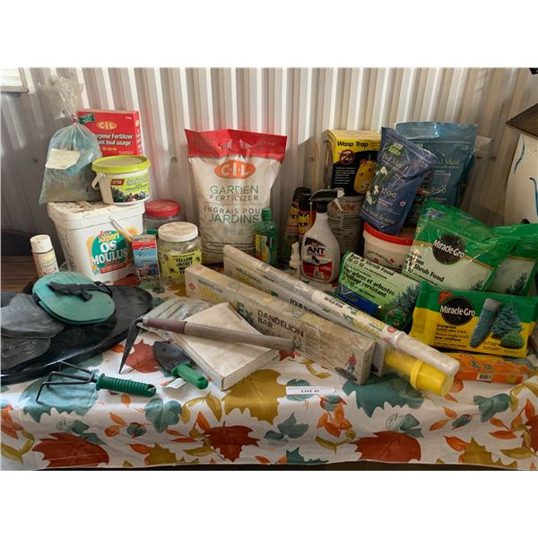 Garden & Plant Fertilizer, Knee Pads, Raid, Ant Bgon, Wasp Trap, Bone MEAL, Miracle Grow Spikes, Shr