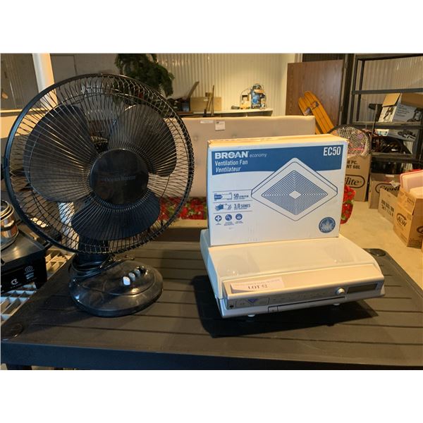 Ocean Breeze Oscillation Fan, Broan Economy Ventilation Fan & Sony Under Cupboard CD/Stereo