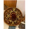 Image 2 : Mexican Sombrero, Large Copper Horse Plate, Hand Carved Mask, Sheep Wall Décor, Floral Picture, Wood