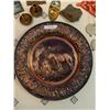 Image 3 : Mexican Sombrero, Large Copper Horse Plate, Hand Carved Mask, Sheep Wall Décor, Floral Picture, Wood