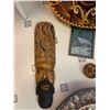 Image 5 : Mexican Sombrero, Large Copper Horse Plate, Hand Carved Mask, Sheep Wall Décor, Floral Picture, Wood