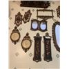 Image 6 : Large Variety of Copper-ware including Candle Holders, Wall Decor, Clock & Mirror